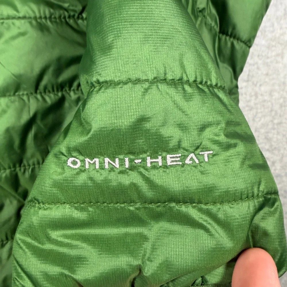 Columbia Puffer Jacket Men's Large Green Omni-Heat Insulated Full Zip 1626061